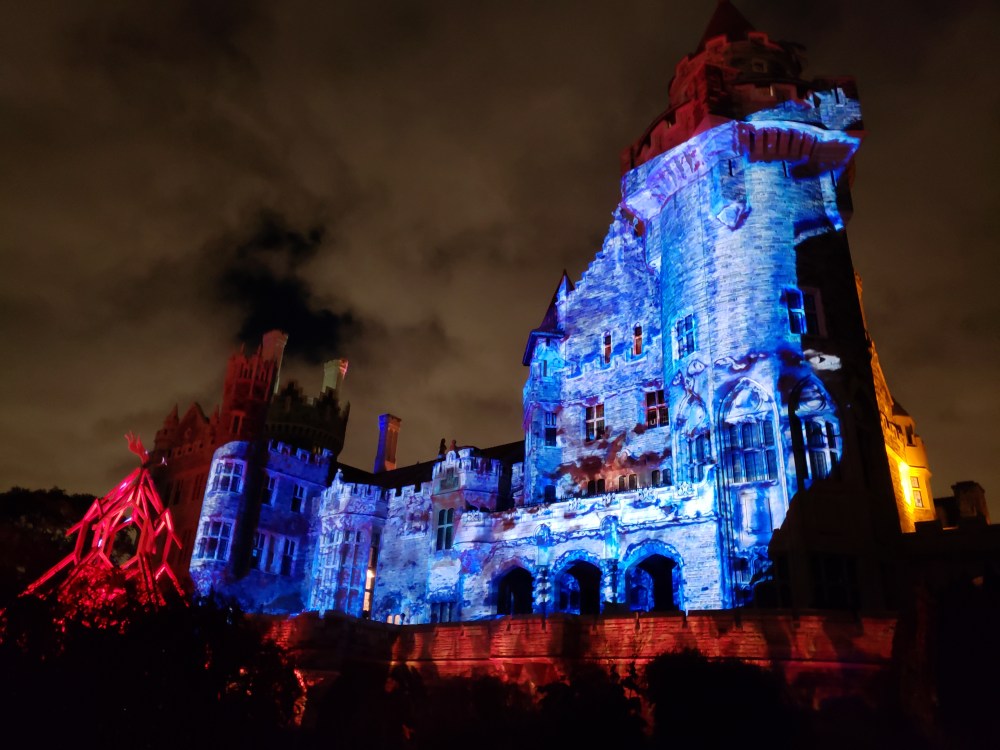 Casa Loma Castle with theatrical lighting