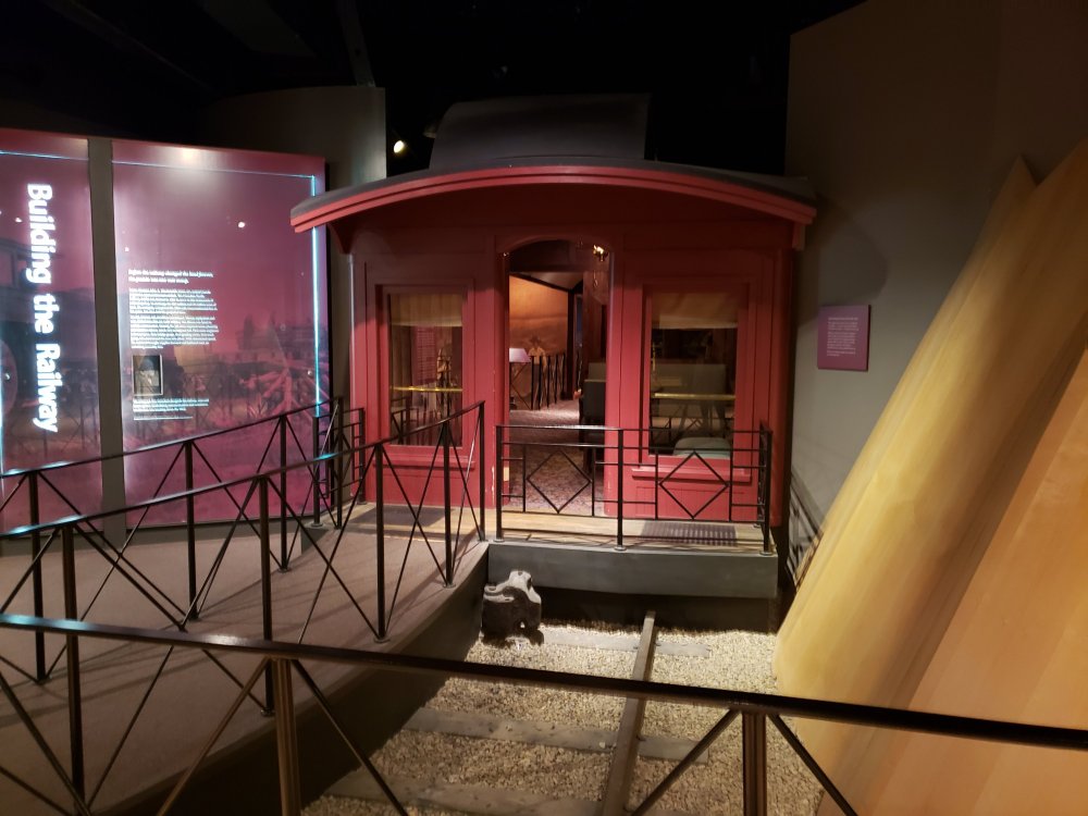 Photo of a train in Glenbow Museum. One of the coolest exhibits in Glenbow Museum in my opinion, the train! Photo Credit: Meimei